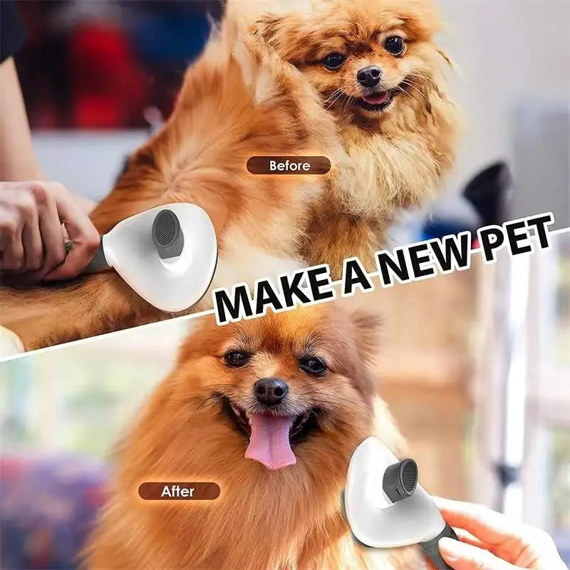 Self Cleaning Pet Hair Remover Brush Dog Cat Grooming Tool