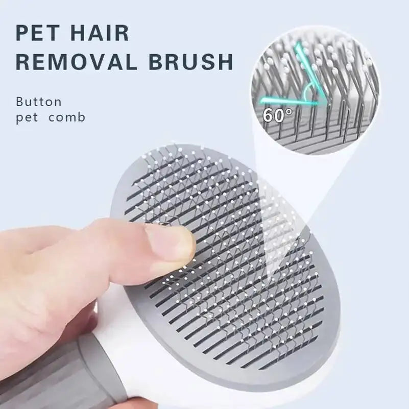 Self Cleaning Pet Hair Remover Brush Dog Cat Grooming Tool
