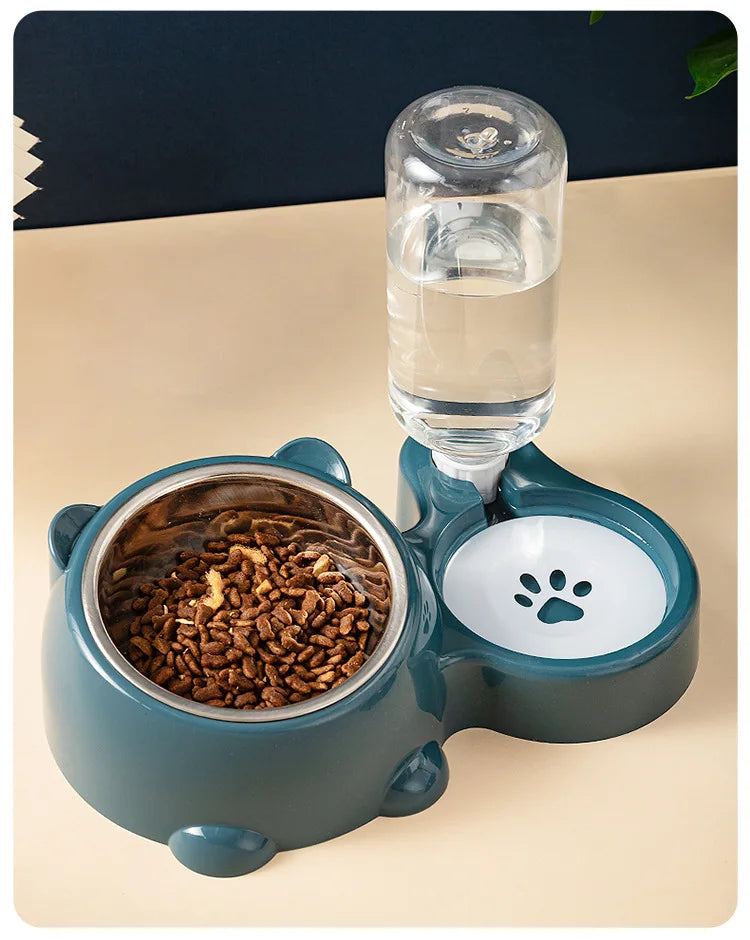 Raised Double Pet Bowl – Non-Slip No-Spill Twin Feeder for Cats & Dogs