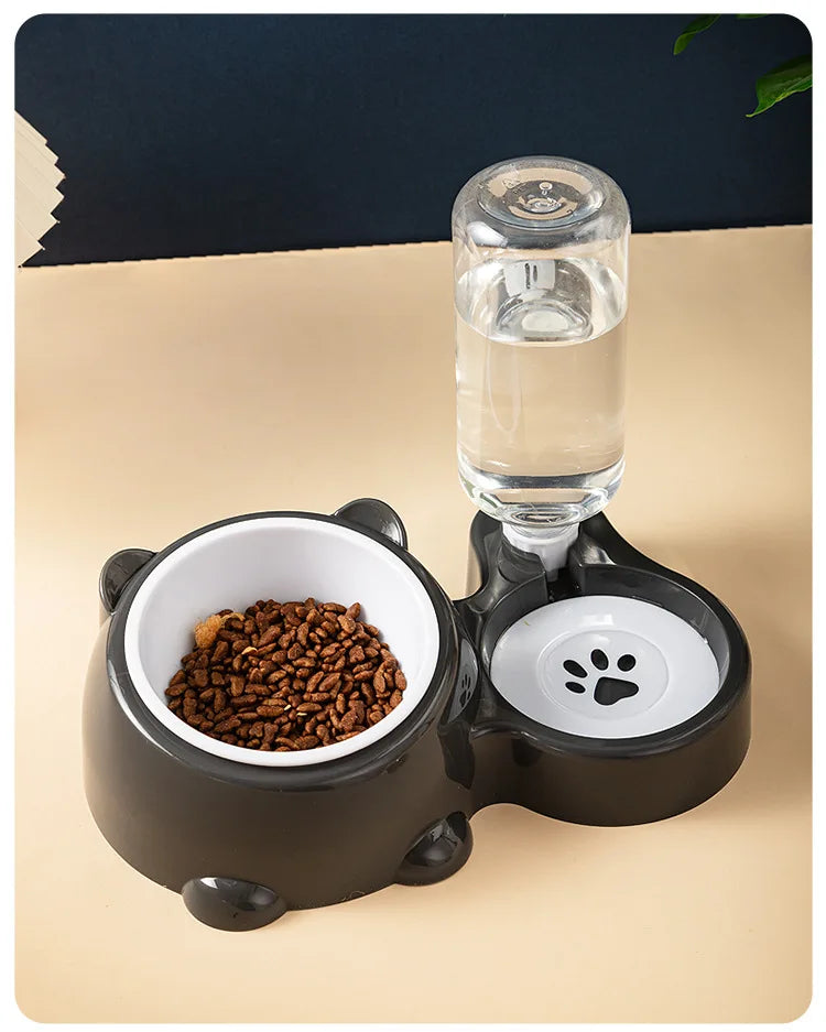 Raised Double Pet Bowl – Non-Slip No-Spill Twin Feeder for Cats & Dogs
