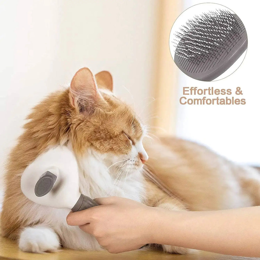 Self Cleaning Pet Hair Remover Brush Dog Cat Grooming Tool