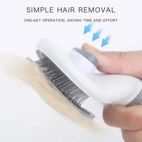 Self Cleaning Pet Hair Remover Brush Dog Cat Grooming Tool