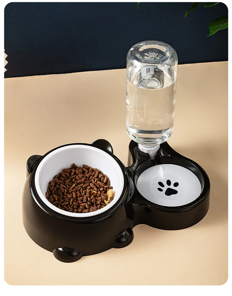Raised Double Pet Bowl – Non-Slip No-Spill Twin Feeder for Cats & Dogs