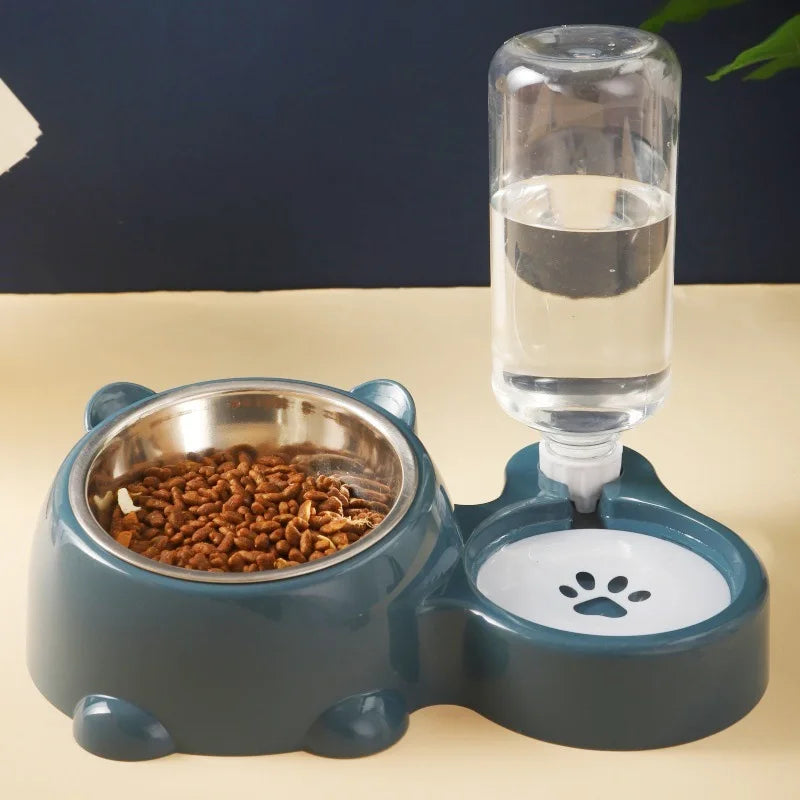 Raised Double Pet Bowl – Non-Slip No-Spill Twin Feeder for Cats & Dogs