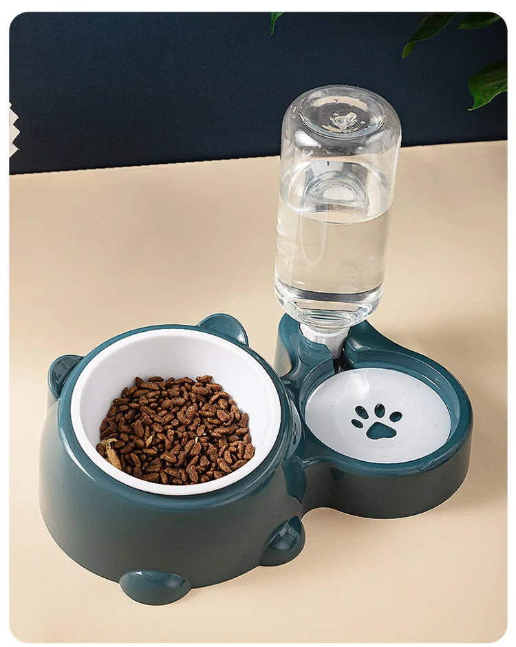 Raised Double Pet Bowl – Non-Slip No-Spill Twin Feeder for Cats & Dogs